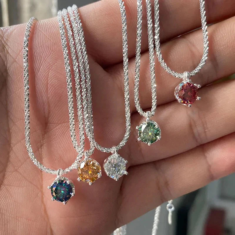 Crystal Zircon diamond Round Retro Simple Necklace