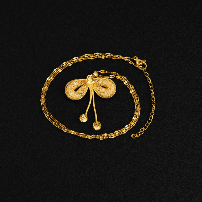 18K Gold-Plated Diamond Lucky Bag Pearl Necklaces