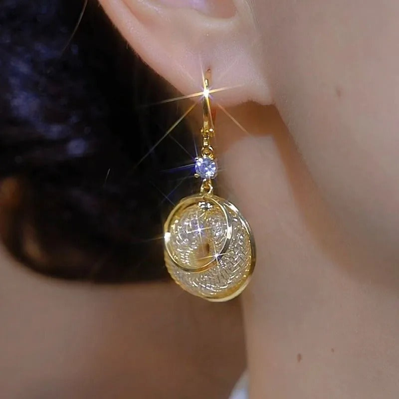 Zircon Mesh Earrings(18k gold)
