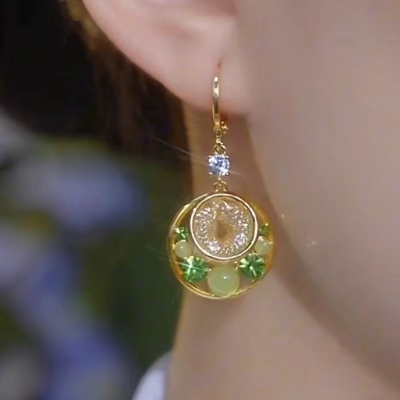 Shiny Zircon Earrings For Women 18K Gold Plated