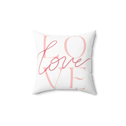 Love You Printed Spun Polyester Sqaure Pillow Case for Valentine
