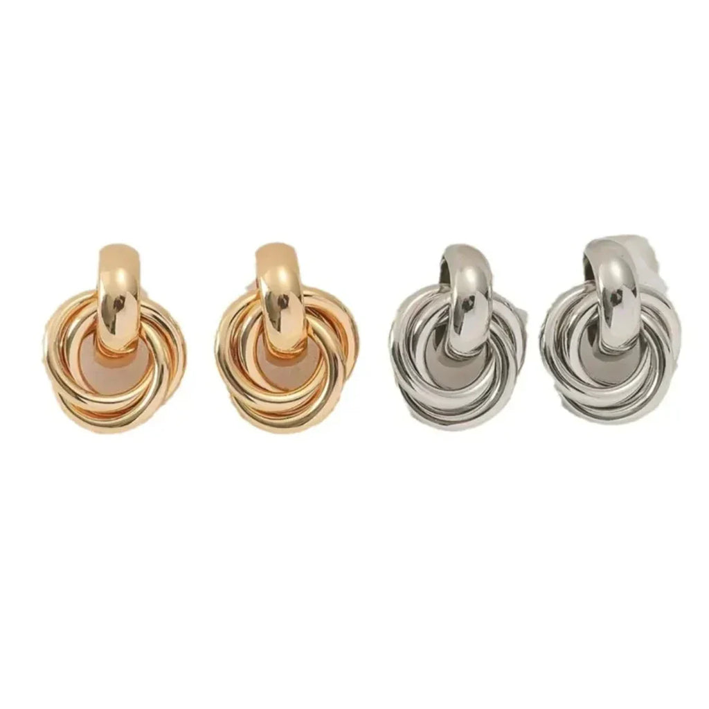 Knot Hoop Earrings(24k gold plated)