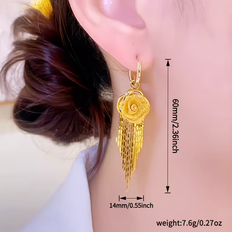 14 k Gold Rose Earrings