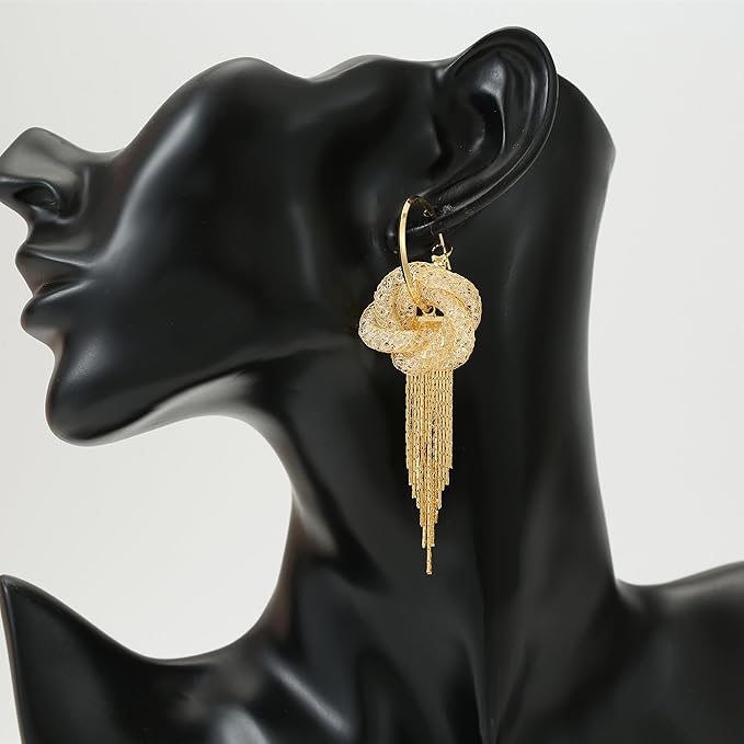 Floral Hoop Earrings for Women(14k gold)black