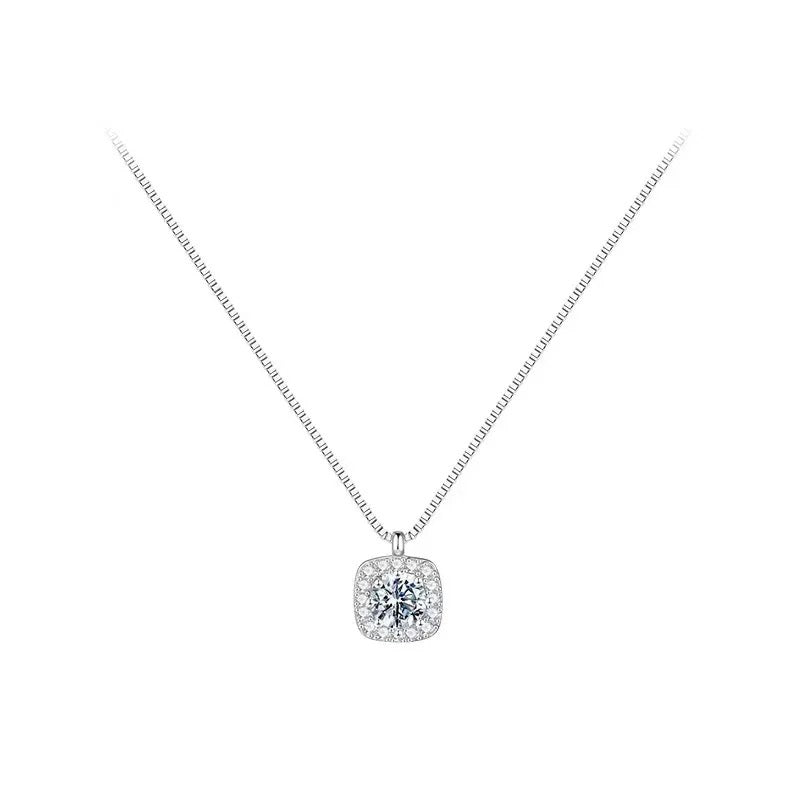 Shiny Diamond Exquisite Square Necklace
