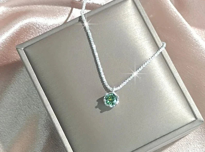 Crystal Zircon diamond Round Retro Simple Necklace