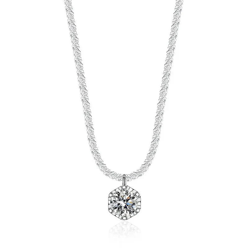 Crystal Zircon diamond Round Retro Simple Necklace