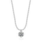 Crystal Zircon diamond Round Retro Simple Necklace
