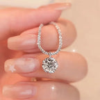 Crystal Zircon diamond Round Retro Simple Necklace