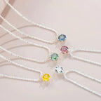 Crystal Zircon diamond Round Retro Simple Necklace