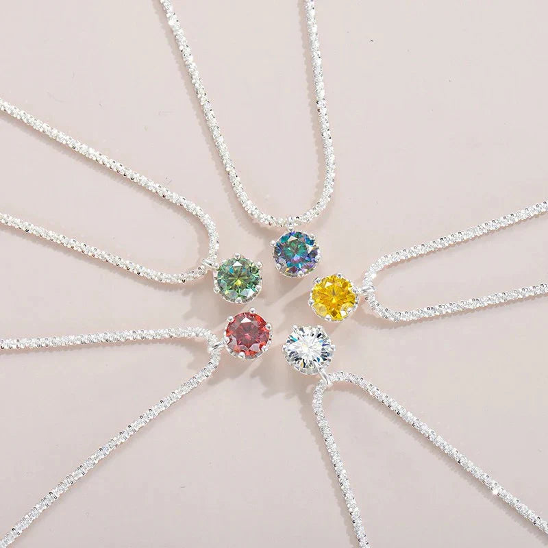 Crystal Zircon diamond Round Retro Simple Necklace
