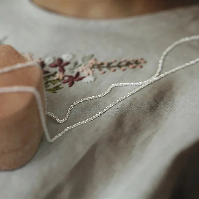 Crystal Zircon diamond Round Retro Simple Necklace