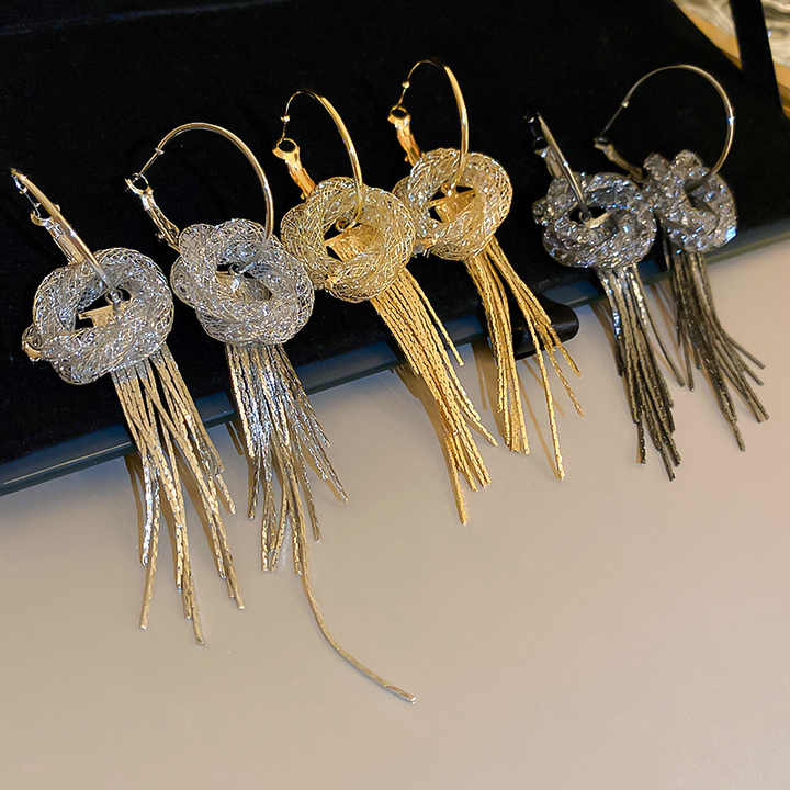 Floral Hoop Earrings for Women(14k gold)black