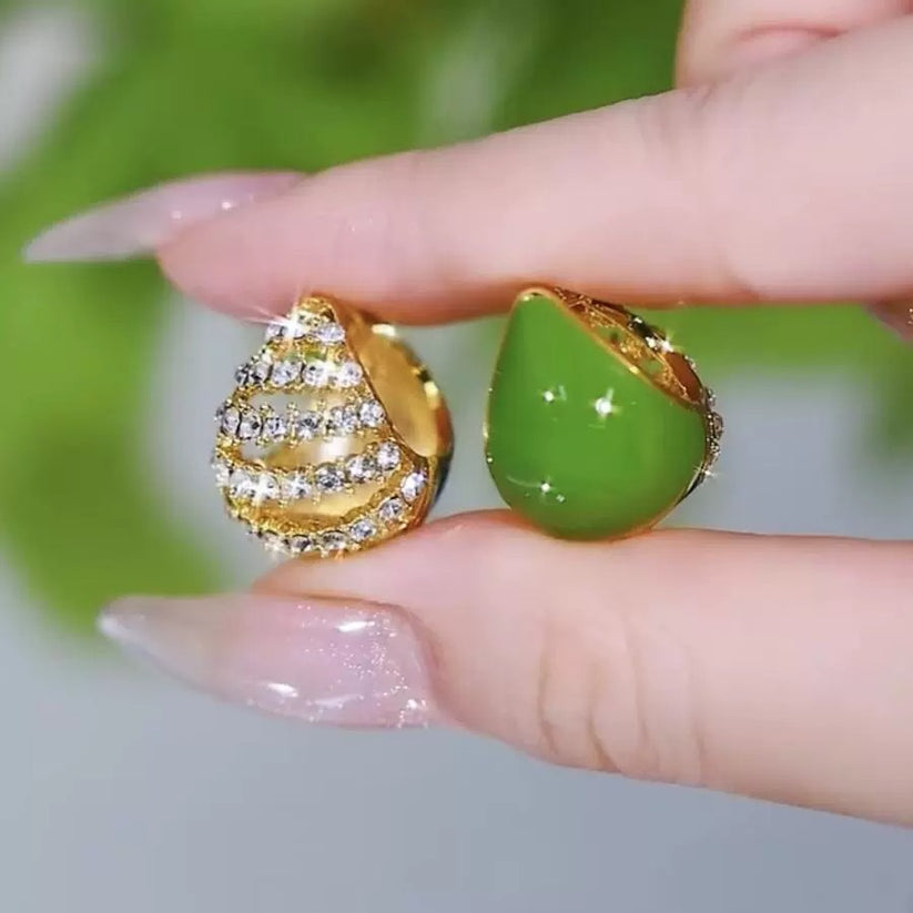 Trendy Diamond Earrings (24k gold Plated)