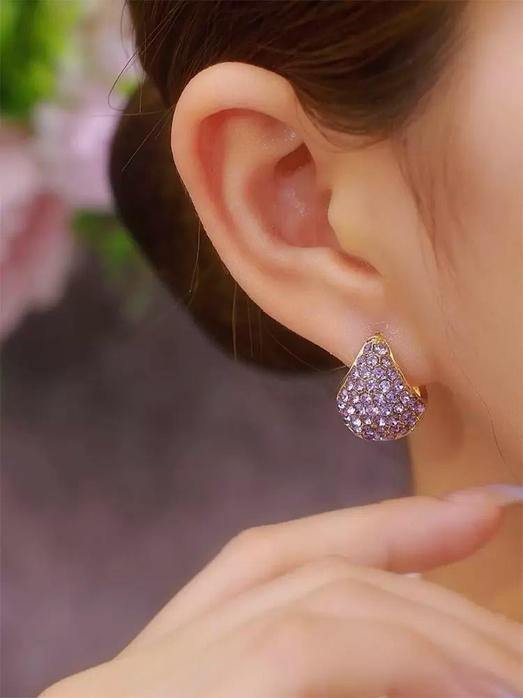 Trendy Diamond Earrings (24k gold Plated)