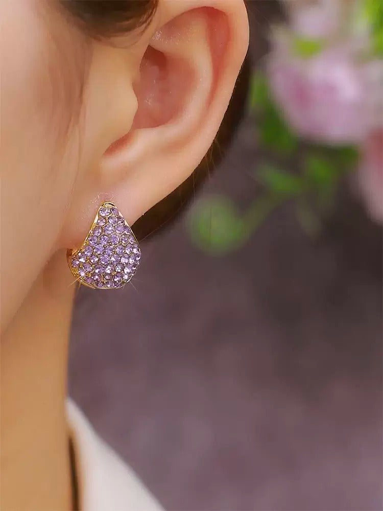 Trendy Diamond Earrings (24k gold Plated)