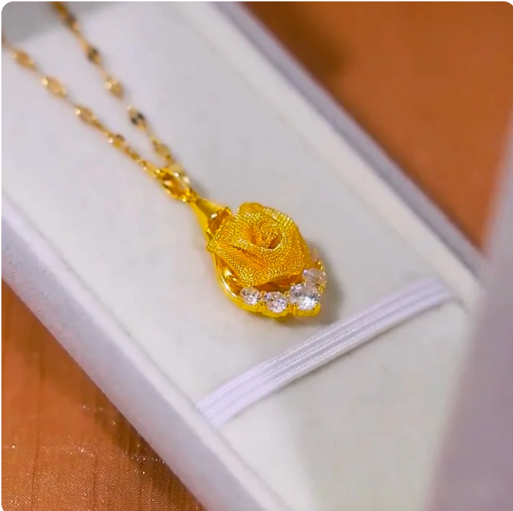 Luxury golden flower necklace (14k gold)