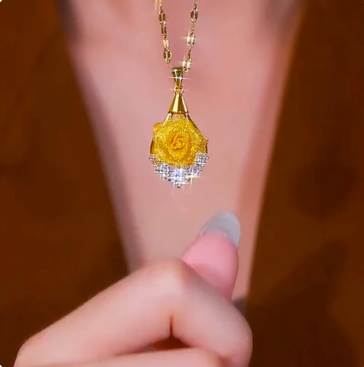 Luxury golden flower necklace (14k gold)