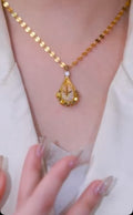 14K Gold-Plated Zircon Mesh Drop Necklaces