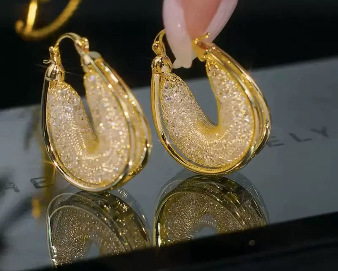 Micro Zircon earring (18k gold)