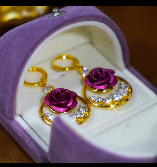 Purple Gazze Gold earring(24k gold)