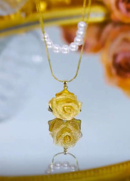 18K Gold-Plated Mesh  Pendant Necklace