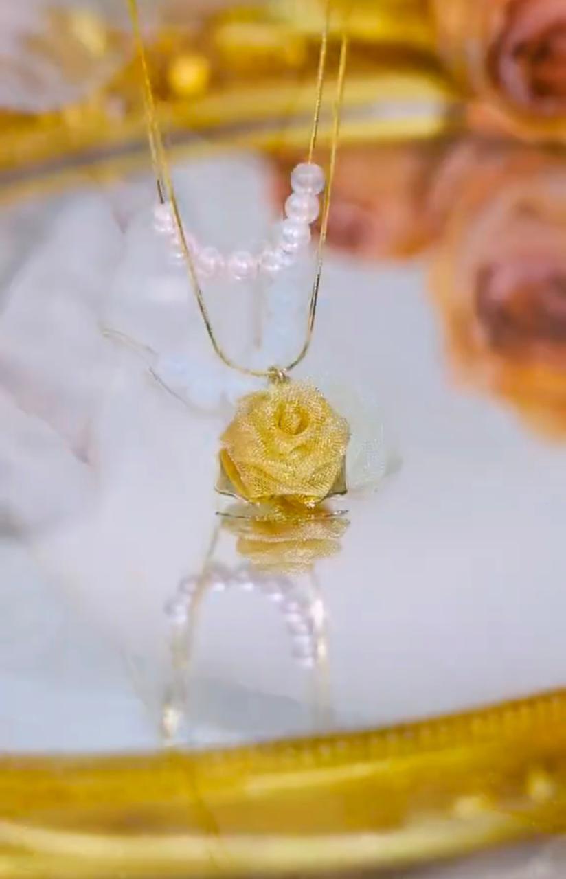 18K Gold-Plated Mesh  Pendant Necklace