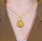 14K Gold-Plated Zircon Mesh Drop Necklaces