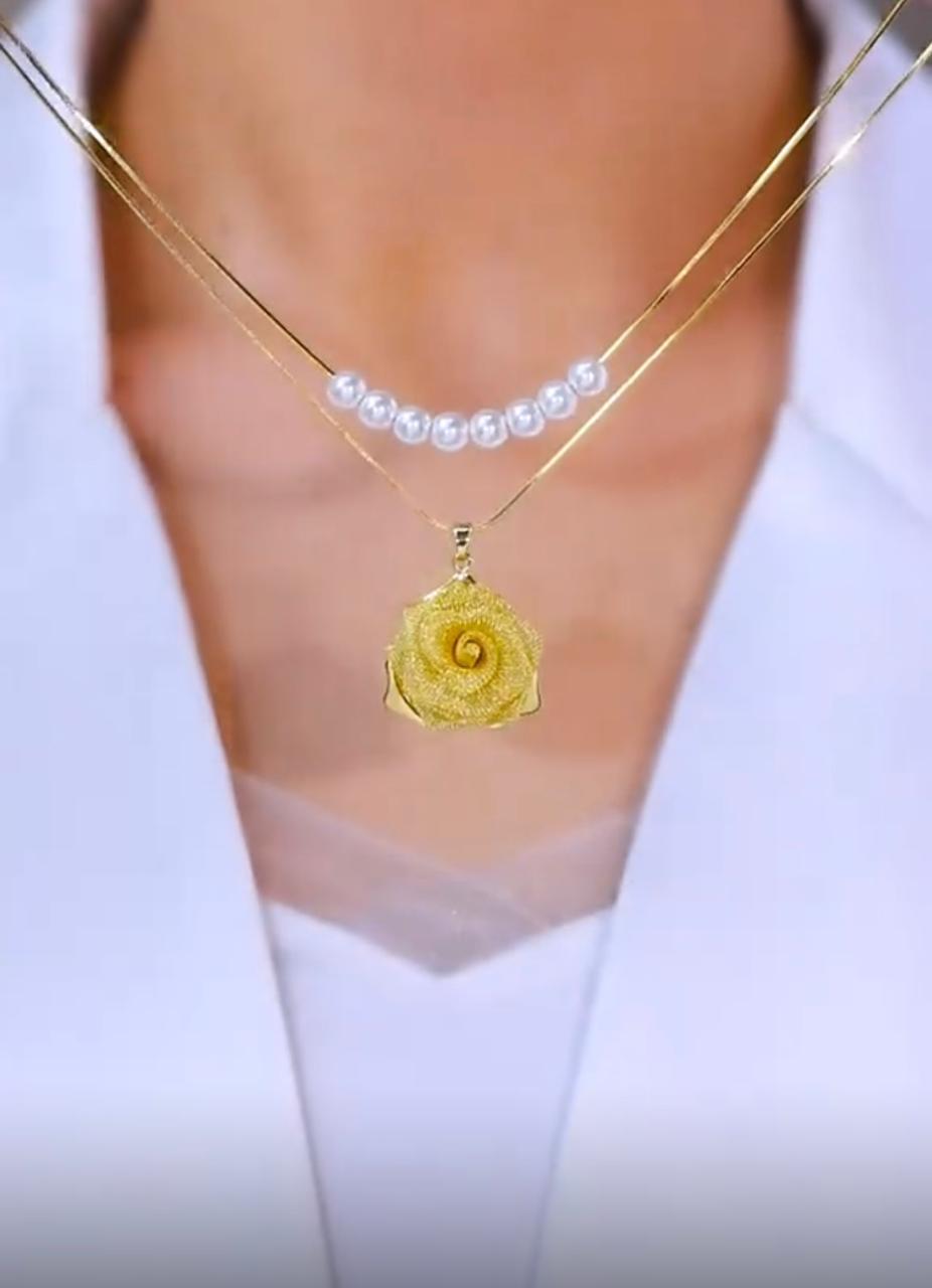 18K Gold-Plated Mesh  Pendant Necklace