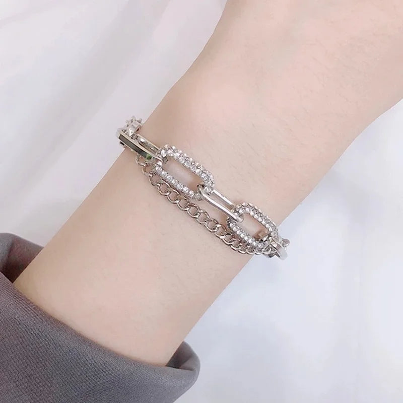 Hollow Diamond Bracelet Double